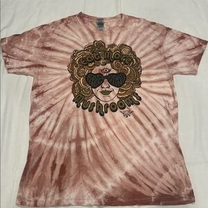 🍄 shrooms Cotton Pink rust tie dye  T-Shirt medium